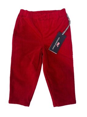 Vineyard Vines Kids Bright Red Corduroy Elastic-Waist Pants